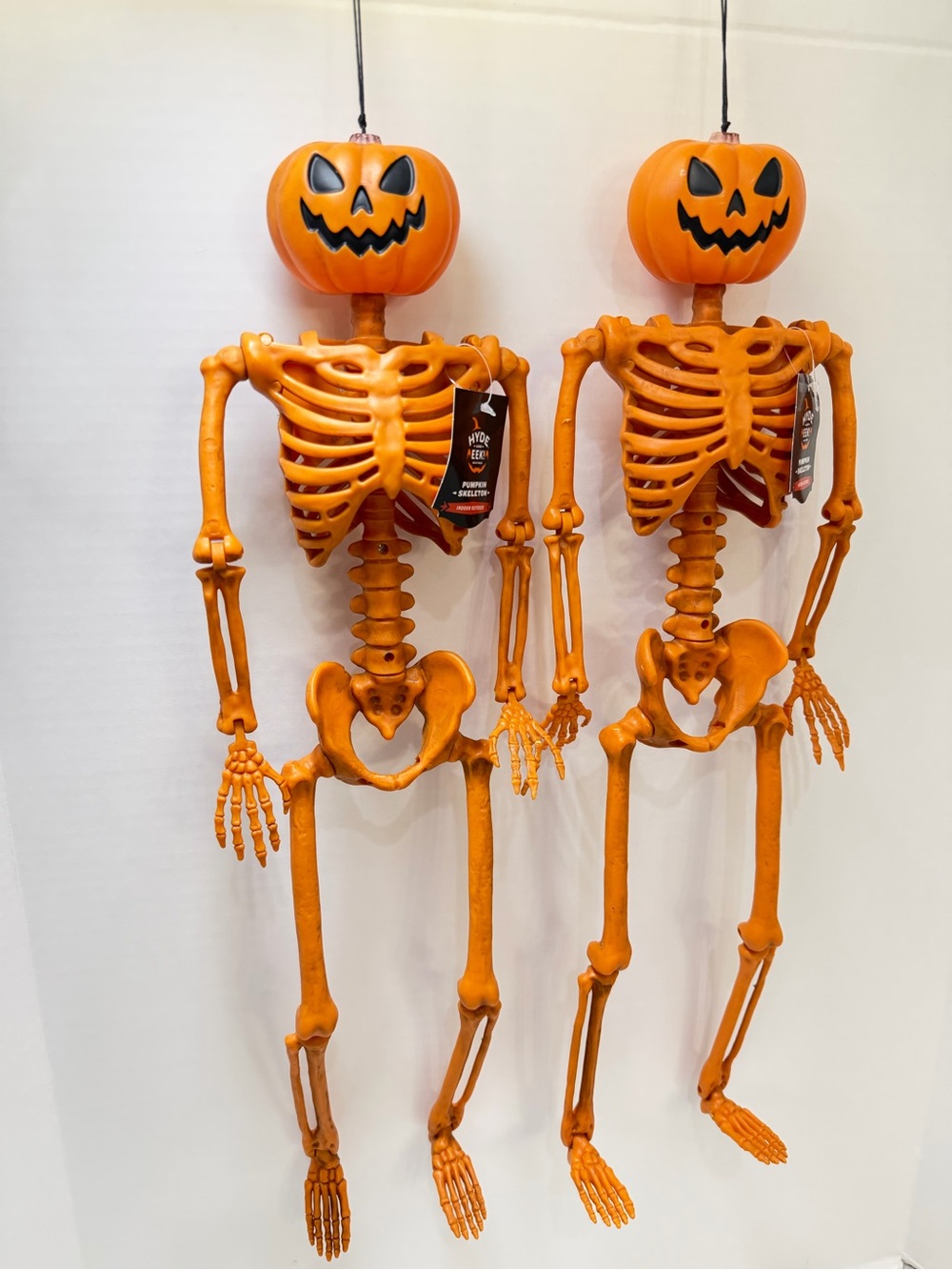 Orange Pumpkin-Head Hanging Skeleton Halloween Decor